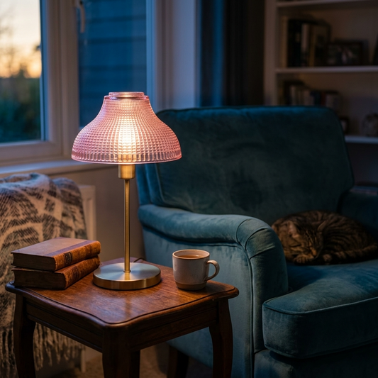 Lila Glaslampenschirm im Vintage-Stil für lampen~3759