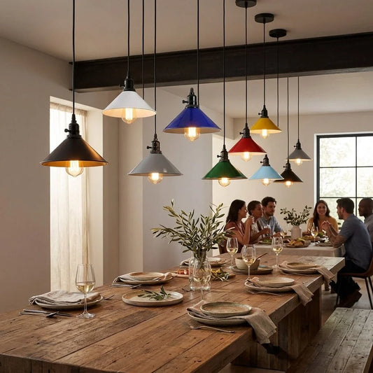 Industrie Pendelleuchte mit Drehschalter – E27 Retro Coolie Küchenlampe~ 3362