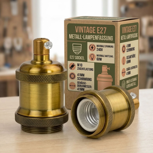Vintage E27 Lampenfassung – Industrie Retro Fassung Leuchtmittel ~1115