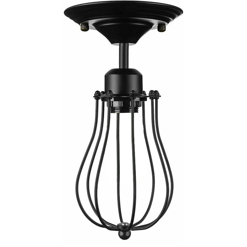 Retro Wandleuchte mit schwarzem Drahtschirm in Balloon-Form – einzigartige Beleuchtung mit Stil