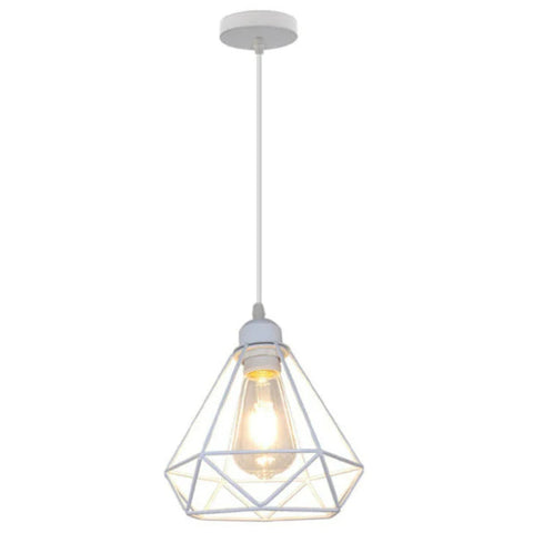 Design-Hängelampe weiß Drahtkäfig Ø 20 cm für barlampen~1896 - Variant: Ja