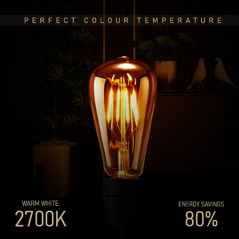 Retro LED-Leuchtmittel mit E27-Sockel und 2700K warmweißem Licht