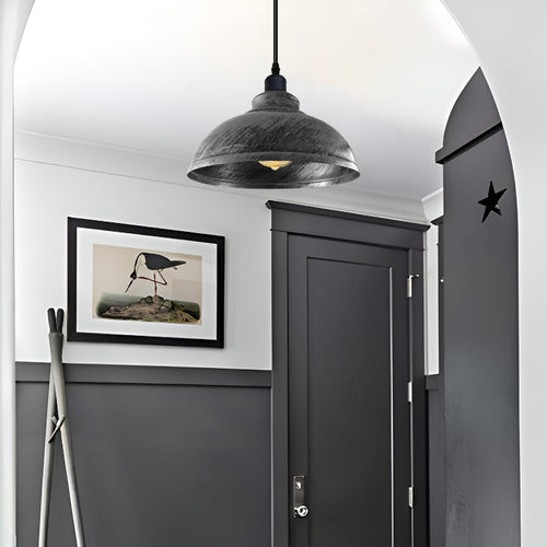 Lampadari vintage, argento spazzolato, lampada da interni~2947