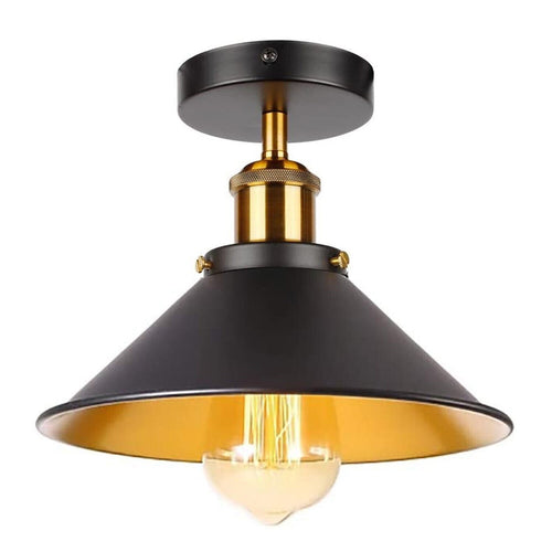 Konische Wand Hänge Leuchte  Schwarz (innen goldfarben) ~ 2917