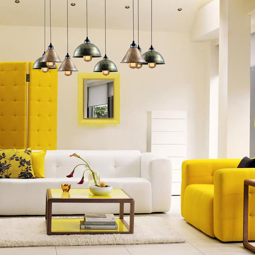 8-fach Vintage Spider Pendelleuchte Decken Leuchte Schirm Industrial Kronleuchter Retro Lampe~3341