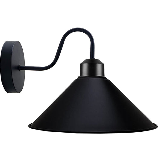 Industrie Stil Wandleuchte mit Metall Lampenschirm – Retro Look  ~ 3333