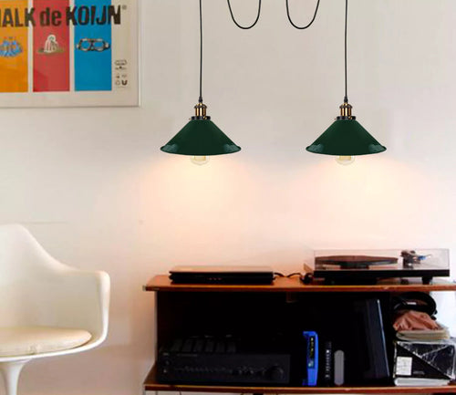 Vintage 2-Kopf Spinnenlampe Pendelleuchte E27 Retro~2240