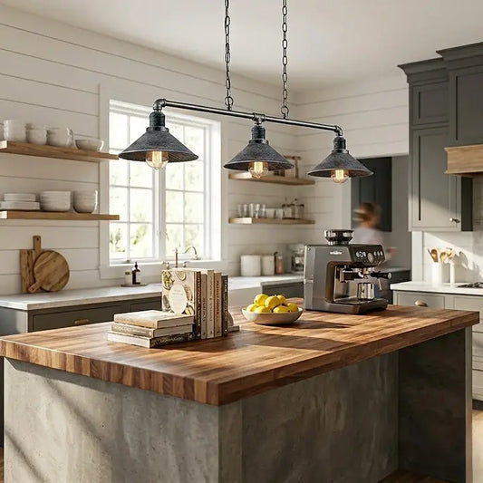 Eleganti plafoniere sospese e tubi retrò | Riflessi argentati ~2380