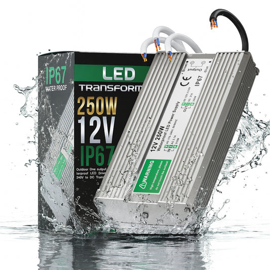 12V vandtæt strømforsyning stabiliseret 20,83A | 250W | IP67 ~1091