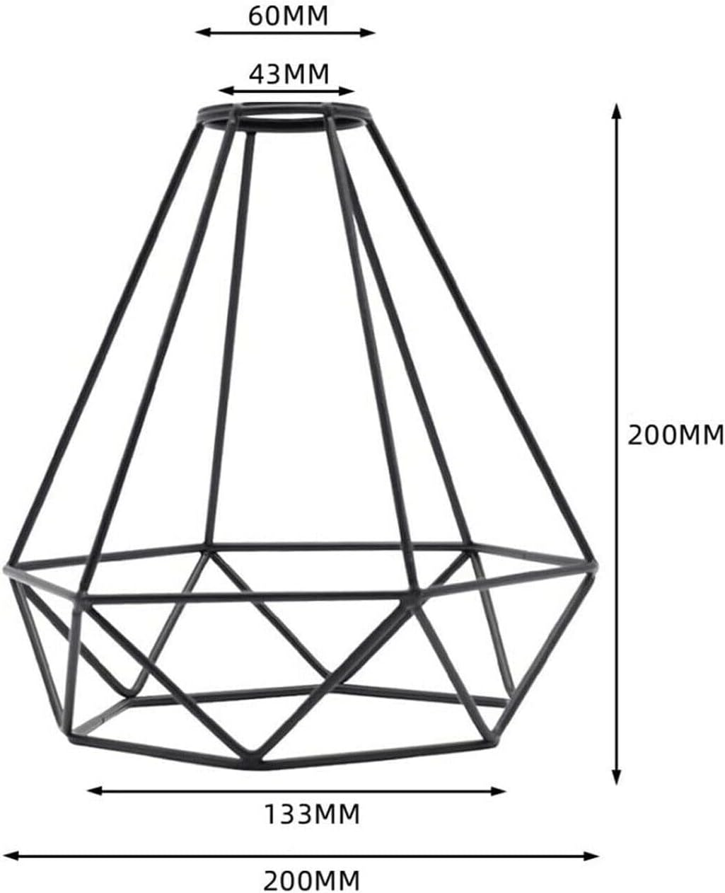 Vintage schwarzer Metall-Lampenschirm mit Reduzierring - Stilvoller Blickfang - Größenbild