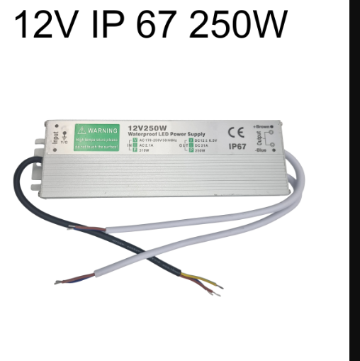 elektronischer LED-Trafo IP67, 1-60 Watt, Ein 170-250V, Aus 12V=,  wasserdicht