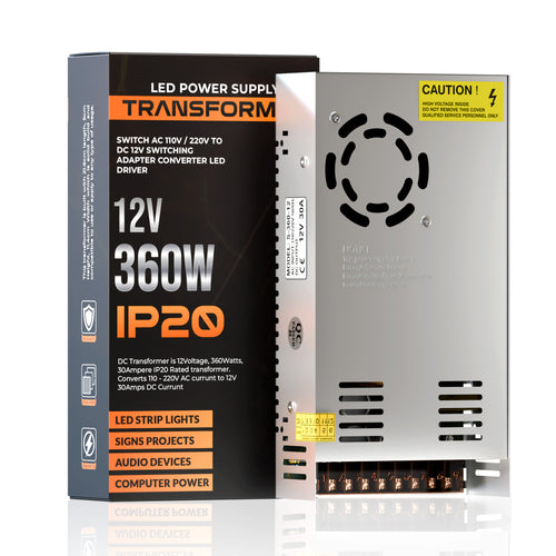 Alimentatore switching 12V 30A 360W da 230V a 12V, trasformatore ~1090