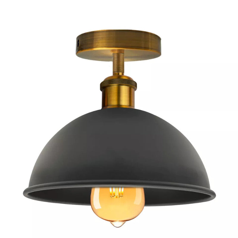 industrielle Deckenlampe Schwarz mit Messing