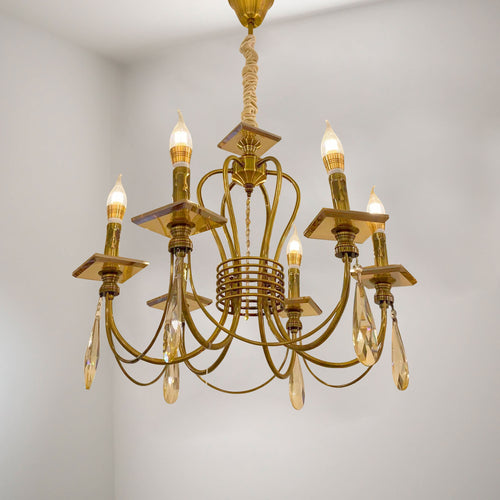 Kronleuchter Kristall goldene Decken Pendelleuchte~2716