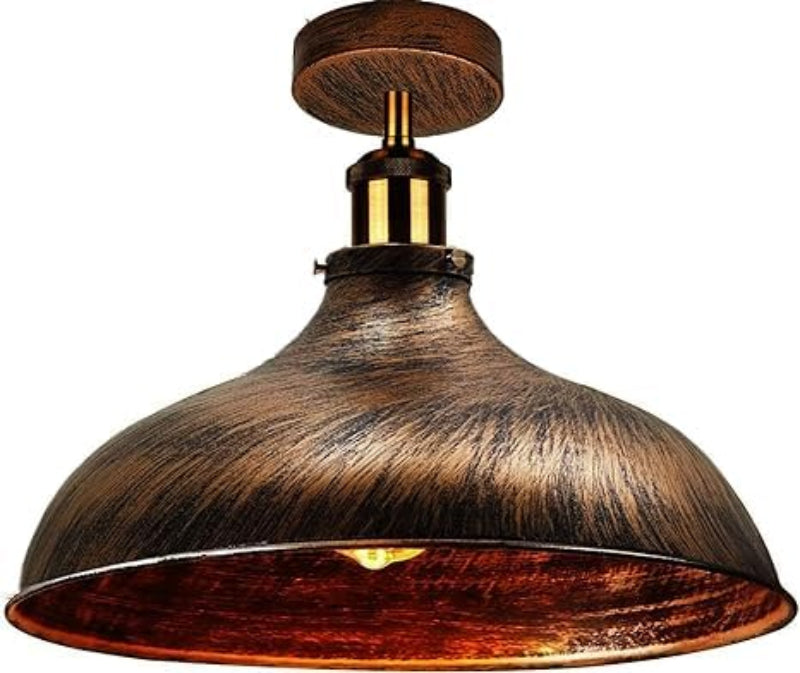 Kupfer-Deckenleuchte mit 36 cm Schirm im Industrial Design. Perfekt für moderne Innenräume und eine gemütliche Atmosphäre. 