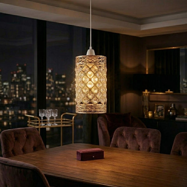 Marokkanischer Pendelleuchtenschirm aus französischem Goldkristall~3642