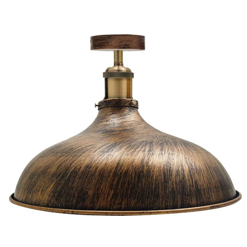 Industrielle Metalldeckenlampe mit 36 cm Schirm. Bringt Charme und Funktionalität in Kücheninseln oder Loft-Wohnungen.