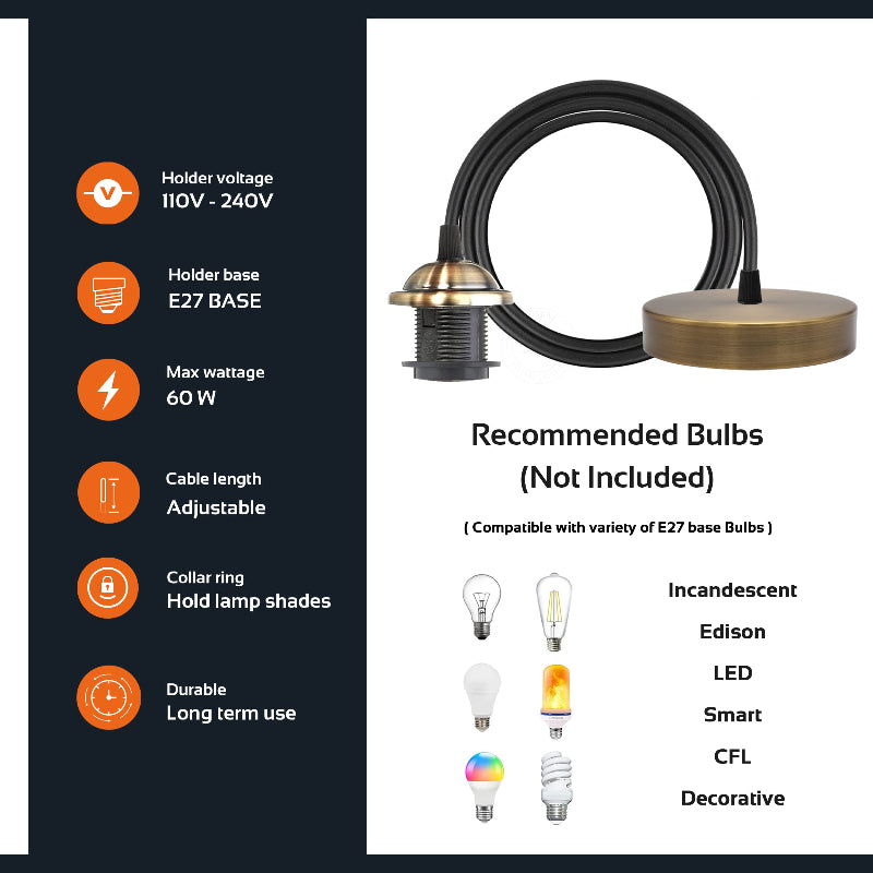 minimalistisches hängelampen zubehör set metall