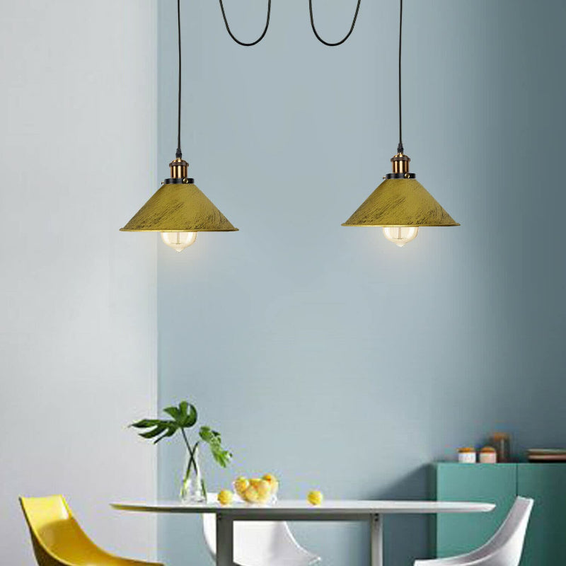 Retro Pendelleuchte im Messing-Look, E27 Fassung, ideal für stilvolle Wohnräume, Küchen oder Esszimmer.