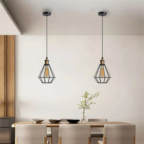 Industrielampe Höhenverstellbare Pendelleuchte Metallkäfig~3130