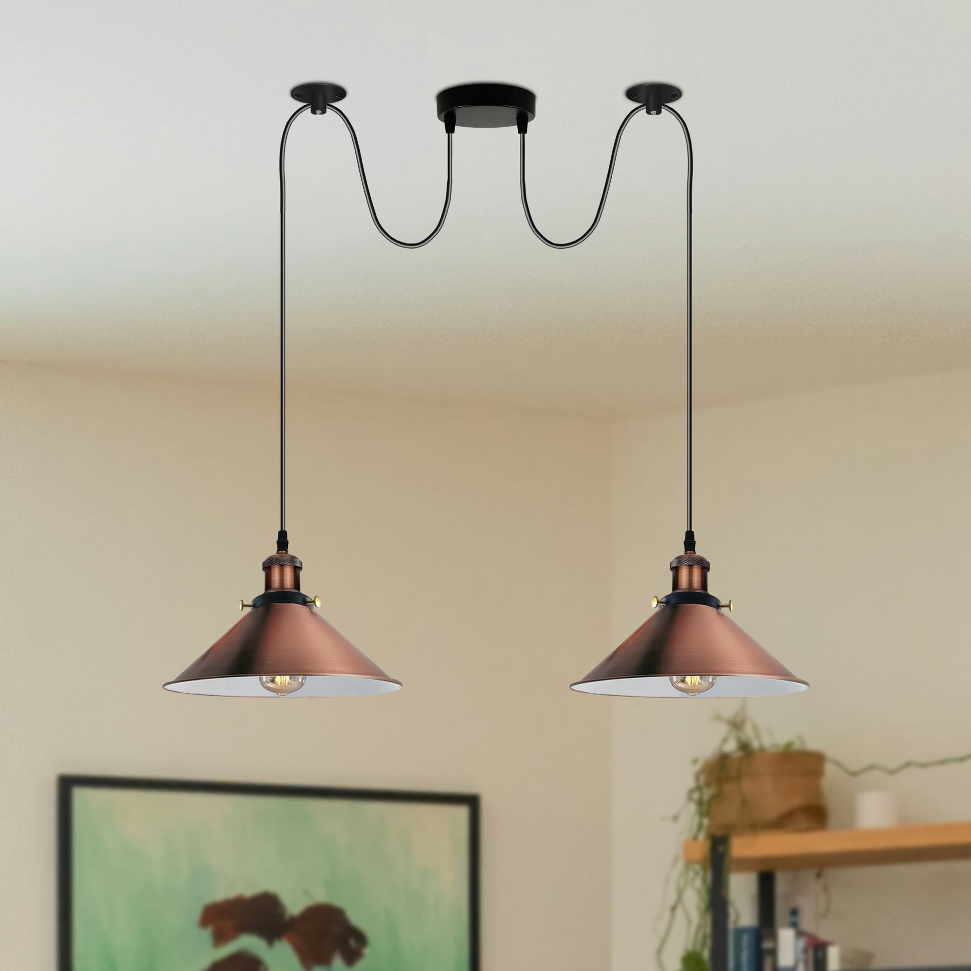 Retro Spinnen pendelleuchte 2 flammig Deckenlampe 