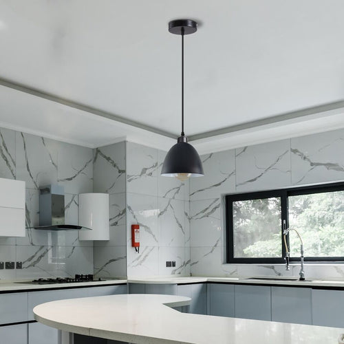 Vintage Pendelleuchte schwarz -E27-⌀18cm~3131