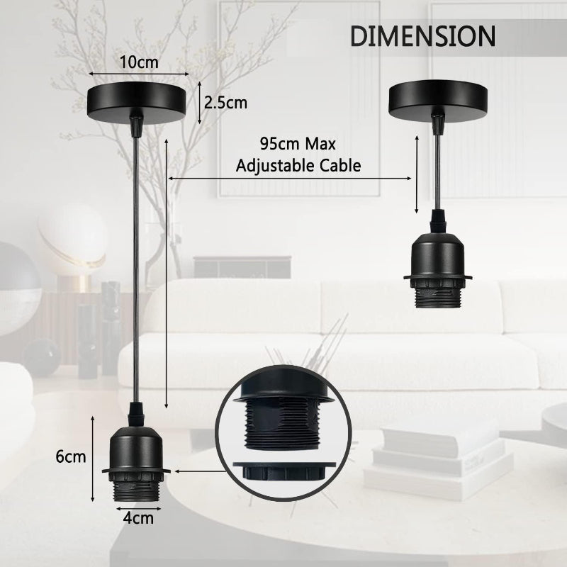 pendelleuchte kabel schwarz 90cm