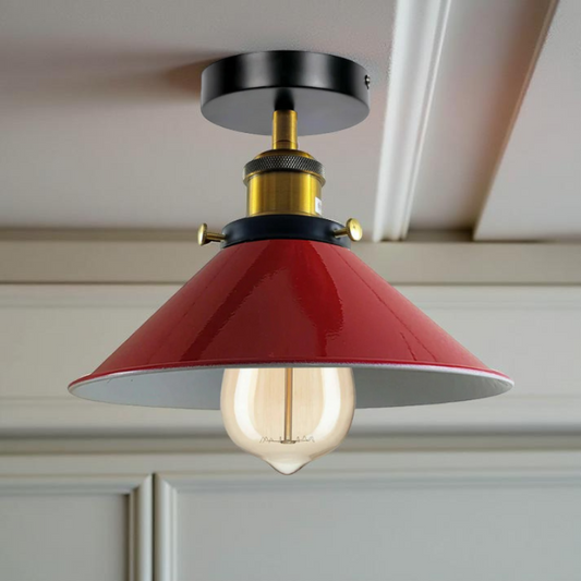 Rote LED-Deckenleuchte mit 22 cm Durchmesser für die Küche