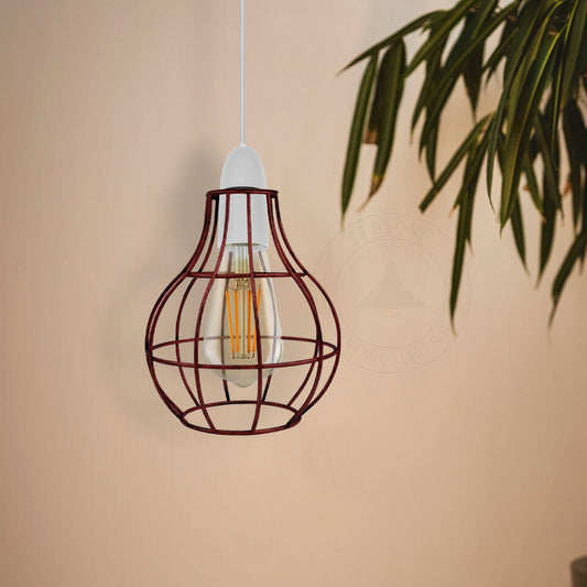 Industriel LED-gulvlampe med trådburskærm ~ 2681