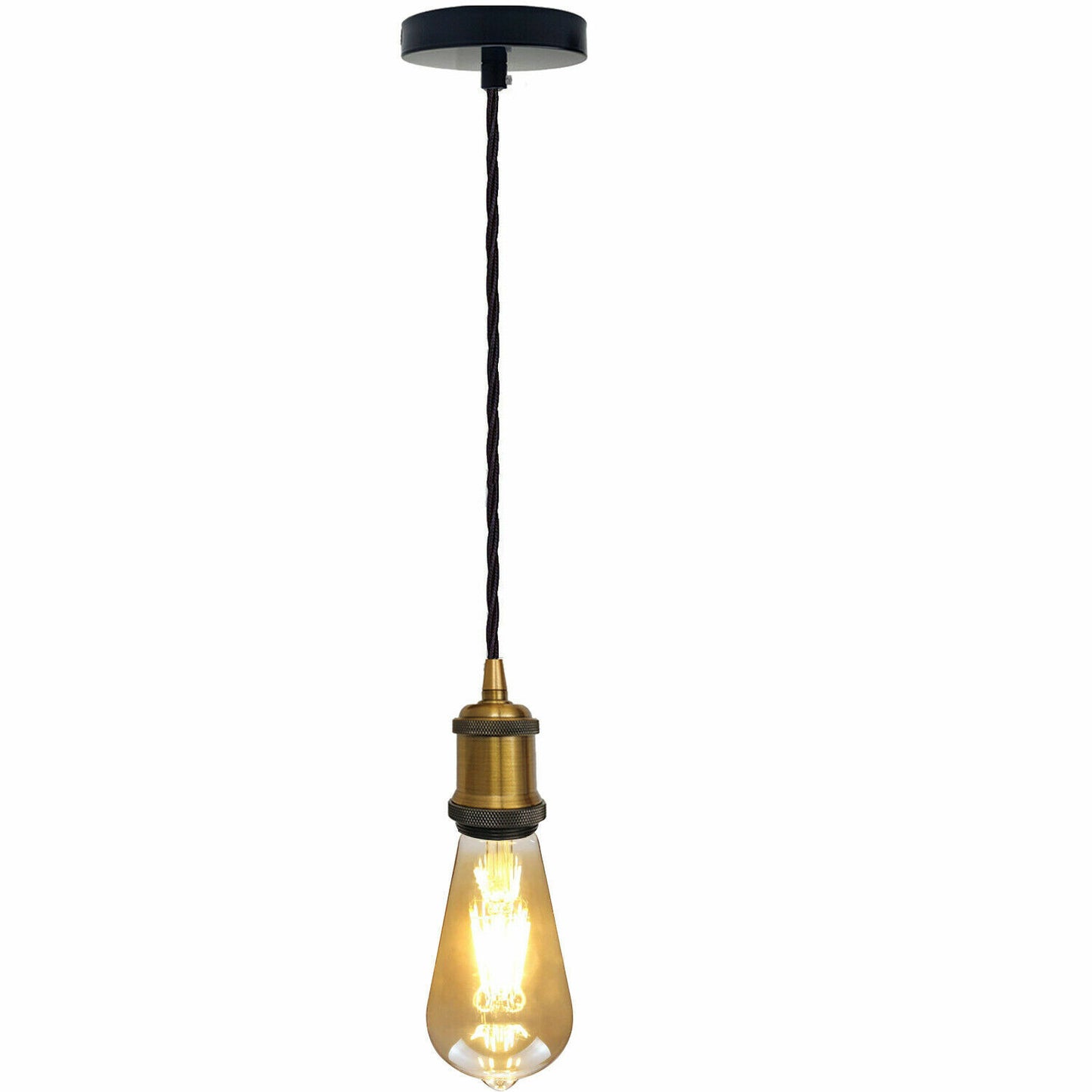 Vintage-Industrie-Hängelampe, E27-Lampenfassung, Deckenrosetten-Beleuchtungsset