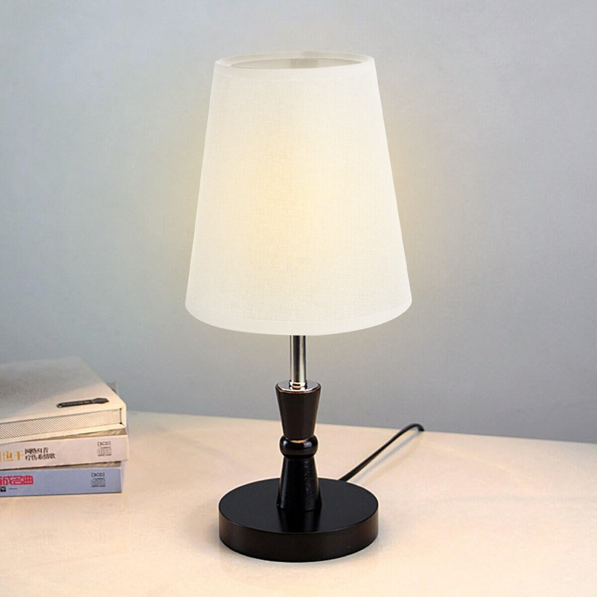 Lampenschirm moderne Ersatzschirm Tischlampe weiß 17cm x 16cm Stehlampe E14, E27
