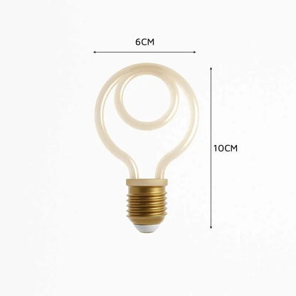 E27 LED Glühbirne in doppelte runde linear & gebogen warmweiße Partylampe, dekorative Glühbirne~2860