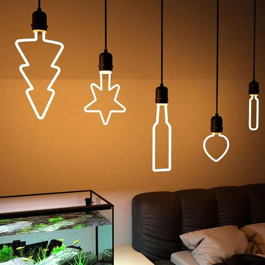 E27  LED Filament Glühbirne Linear & Gebogen – Warmweiße Partylampe, Dekorative Glühbirne~ 2857