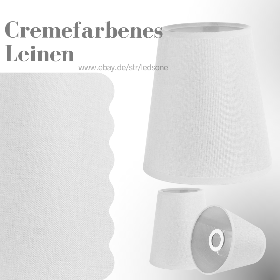 Stoff-Lampenschirm Weiß – Für E27 Fassung, Ø Unten 20 Cm, Oben 13,5 Cm, Höhe 14 Cm