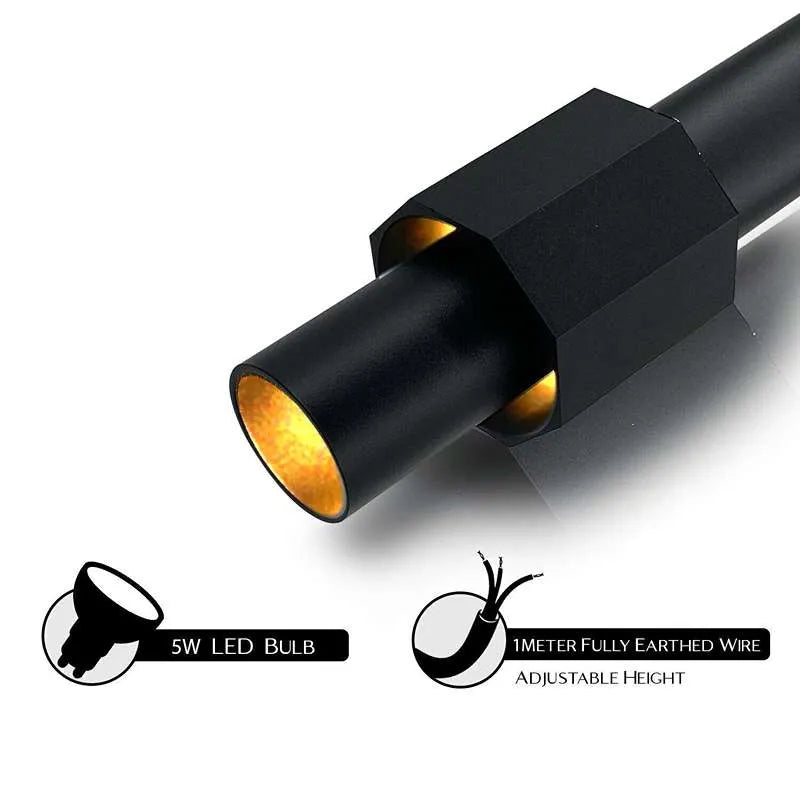 Schwarz & Gold LED-Decken-Zylindrisch, PendelleuchteSafe low voltage input (100-240V) ~2585