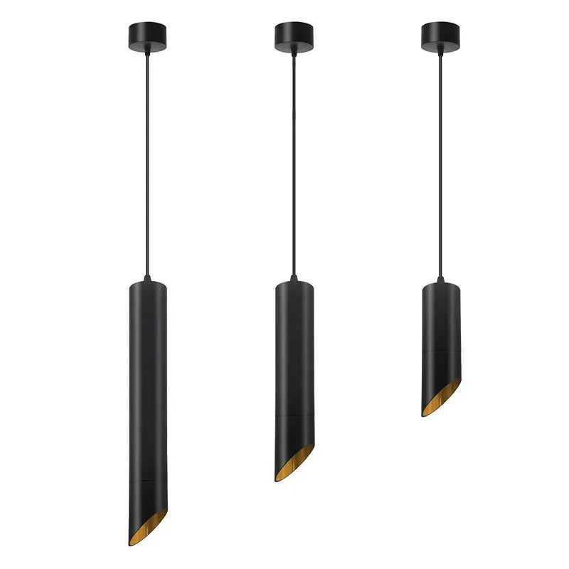 Moderner schwarz goldener GU10 Lampensockel mit langer Röhre~2593