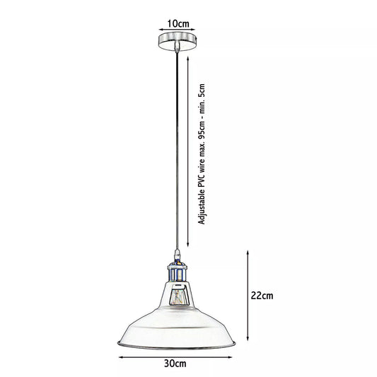 Retro hängelampe esszimmer lampe pendelleuchte Ø 30cm ~ 3194