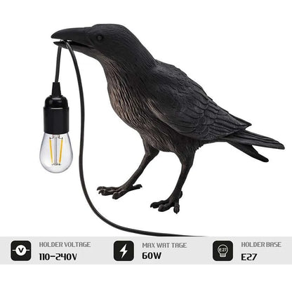 60 W Tischlampe Vogel- Raven