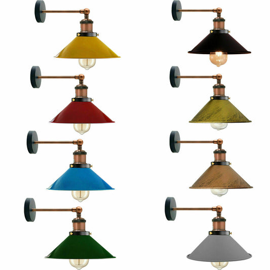 Retro Industrie Wandleuchte Kegelschirm Verstellbar E27 ~3710