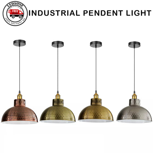 Loftlampe med hængende pendel i metalskærme, retro hængelamper ~3205