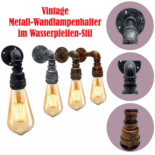 Vintage E27 Wandleuchte Retro Eisen rohr Wandwasser lampe~2579