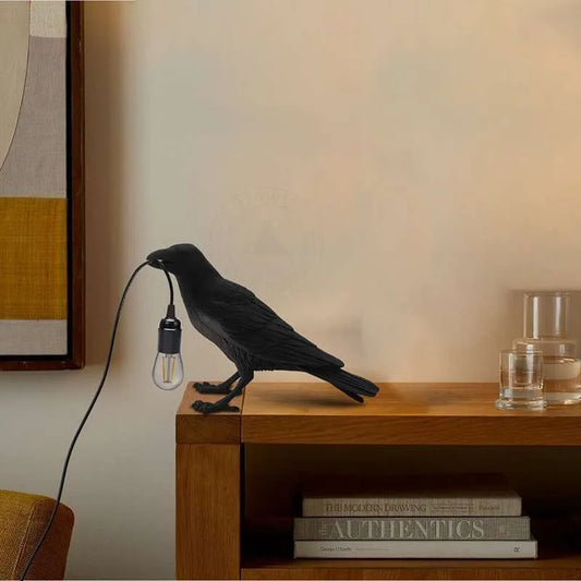 Tischlampe Vogel- Raven