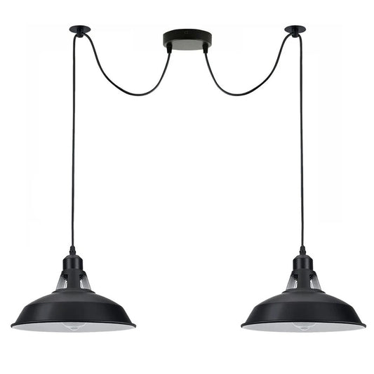 Industrial Pendelleuchte schwarz Metall E27 Höhenverstellbar 2m-Kabel ~3866