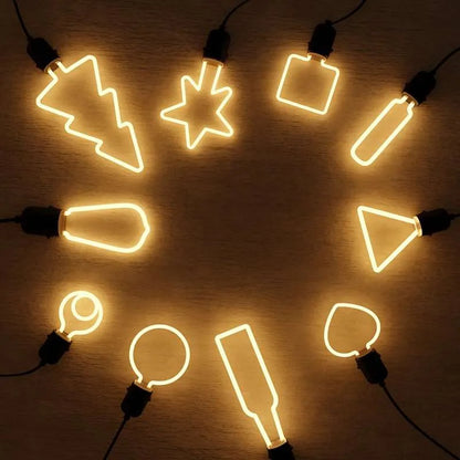 E27 LED Blumenform Glühbirne Linear & Gebogen – Warmweiße Partylampe, Dekorative Glühbirne~2858