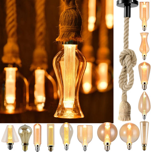 Wohnzimmer Design Ideen – Vintage Seillampe Unikat~3153