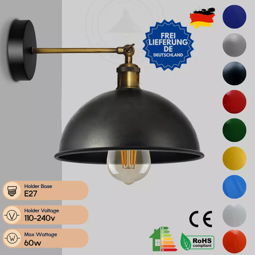 Wandleuchte Retro Wandstrahler Vintage Wandspot E27 verstellbare flur ~2090