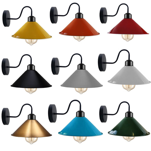 Industrie Wandleuchte mit Metall Lampenschirm – Vintage Stil ~ 3334