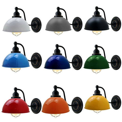 Retro-Kuppel-Wandleuchte, Industrie-Wandleuchte aus Metall ~3211