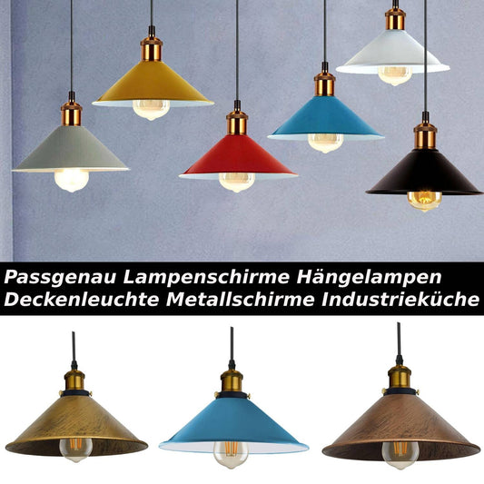 2er Set Lampenschirm Industrie Vintage E27 Metall Ø 22cm ~3382