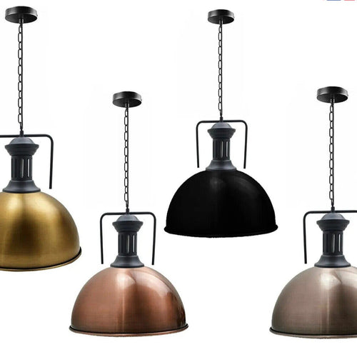 Vintage pendellampe industriel hængelampe kædelampe ~3271 